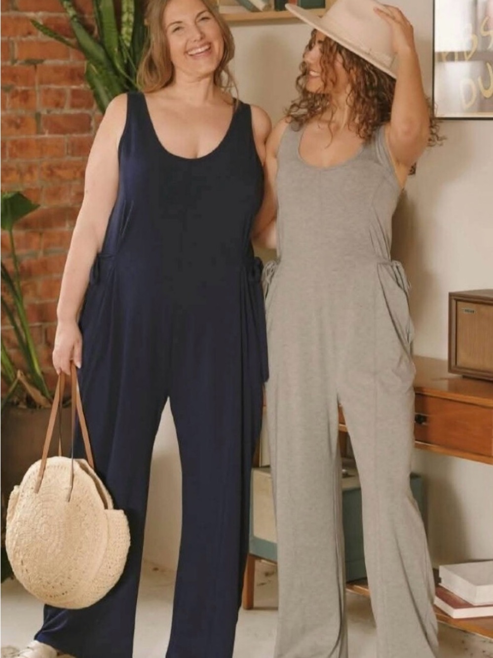 Smash + Tess Cara Wide-Leg Romper in Mid Heather Grey